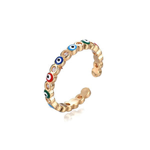 Gothic Rainbow Evil Eye Rings For Women - Vico Rena