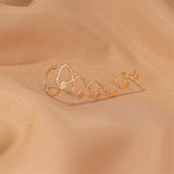 Minimalist Star Heart Clover Charm Long Ear Cuff Climb Feather Stud - Vico Rena