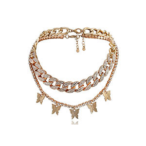 Shiny Jewellery 2 Pc  stainless steel Butterfly Necklaces for Women