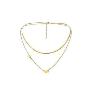 2 Layer Heart Shape Necklaces for Women Gold Chain Charm - Vico Rena