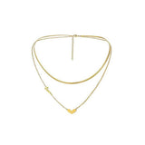 2 Layer Heart Shape Necklaces for Women Gold Chain Charm - Vico Rena