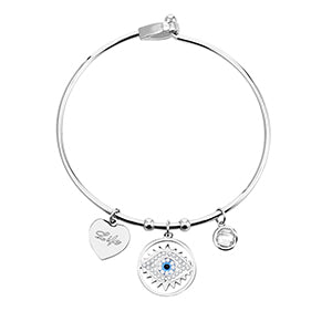 Shiny Jewellery Stainless Steel Women's Evil Eyes Bracelet