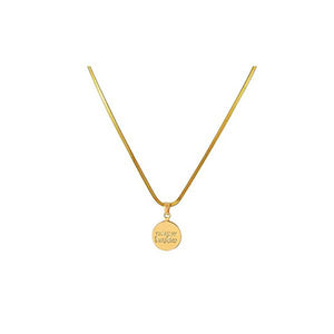 Vintage Round Engraving Necklace For Women Stainless Steel - Vico Rena
