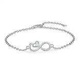 Shiny Jewellery 925 Sterling Silver Opal Bracelets Endless Love Infinity Bracelets