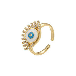 Shiny Jewellery Evil Eye Rings Blue Eye HipHop Punk Shiny Zircon