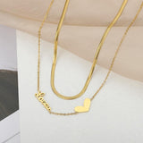 2 Layer Heart Shape Necklaces for Women Gold Chain Charm - Vico Rena