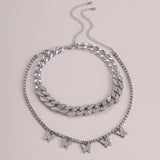 Shiny Jewellery 2 Pc  stainless steel Butterfly Necklaces for Women