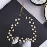 Wave Pearl Necklace Cute Double Chain Pendant Women Jewelry - Vico Rena
