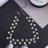Wave Pearl Necklace Cute Double Chain Pendant Women Jewelry - Vico Rena
