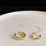 2Pcs/Set Chain Pattern Ear Clips No Piercing Gold Color - Vico Rena