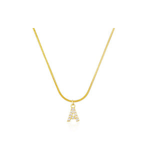 Shiny Jewellery Inlaid crystal Letter Initial Necklace For Women Choker Chain
