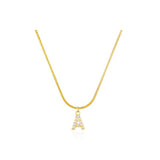 Shiny Jewellery Inlaid crystal Letter Initial Necklace For Women Choker Chain