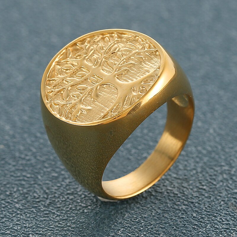Tree Of Life Rings Gold Silver Color Hip hop Titanium Life Tree Ring - Vico Rena