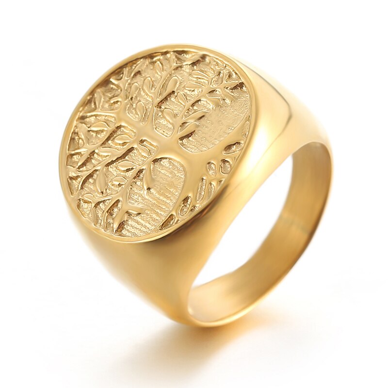 Tree Of Life Rings Gold Silver Color Hip hop Titanium Life Tree Ring - Vico Rena