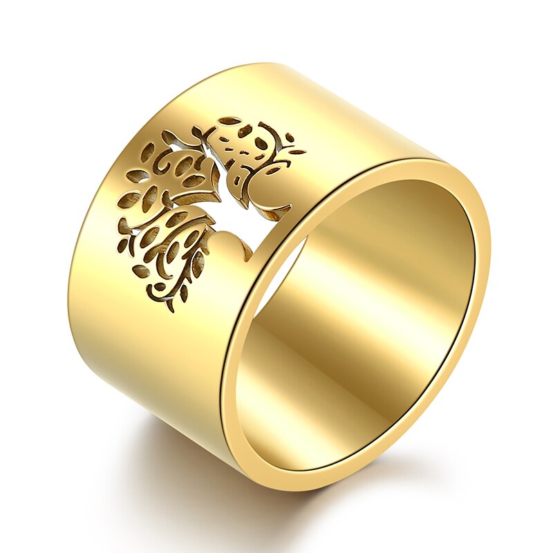 Tree of Life Rings For Women 14mm Wide Wisdom Tree - Vico Rena