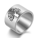 Tree of Life Rings For Women 14mm Wide Wisdom Tree - Vico Rena