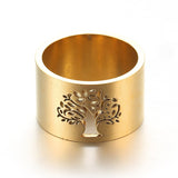 Tree of Life Rings For Women 14mm Wide Wisdom Tree - Vico Rena