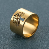Tree of Life Rings For Women 14mm Wide Wisdom Tree - Vico Rena