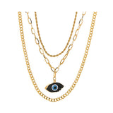 Shiny Jewellery Evil Eye Necklace Charm for Women Party Hip Hop Stainless Steel