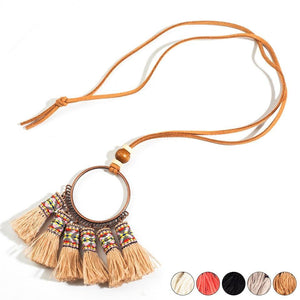 5 Colors Vintage Boho Bohemian Ethnic Tassel Pendant Necklace - Vico Rena