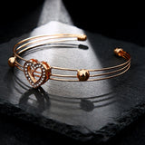 Shiny Jewellery 5 Pcs/Necklace Sets Hollow Heart Jewelry Set Gold Color Crystal Crown