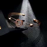 Shiny Jewellery 5 Pcs/Necklace Sets Hollow Heart Jewelry Set Gold Color Crystal Crown