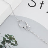 Shiny Jewellery 925 Sterling Silver Bracelet Interlocked Double Water Drop Bracelets