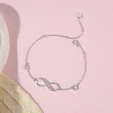 Shiny Jewellery 925 Sterling Silver Infinity Bracelets for Women Adjustable Bracelets