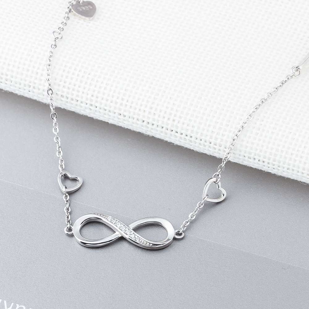 Shiny Jewellery 925 Sterling Silver Infinity Bracelets for Women Adjustable Bracelets