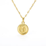 Shiny Jewellery A-Z initial Round Letter Pendant Necklace For Women Stainless Steel