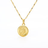 Shiny Jewellery A-Z initial Round Letter Pendant Necklace For Women Stainless Steel