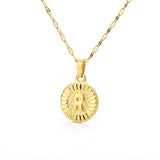 Shiny Jewellery A-Z initial Round Letter Pendant Necklace For Women Stainless Steel