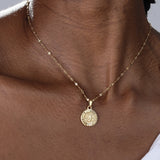 Shiny Jewellery A-Z initial Round Letter Pendant Necklace For Women Stainless Steel