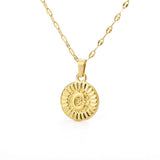 Shiny Jewellery A-Z initial Round Letter Pendant Necklace For Women Stainless Steel