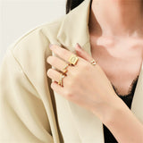Shiny Jewellery Adjustable Enamel Evil Eye Rings Women Men Punk Jewelry Copper
