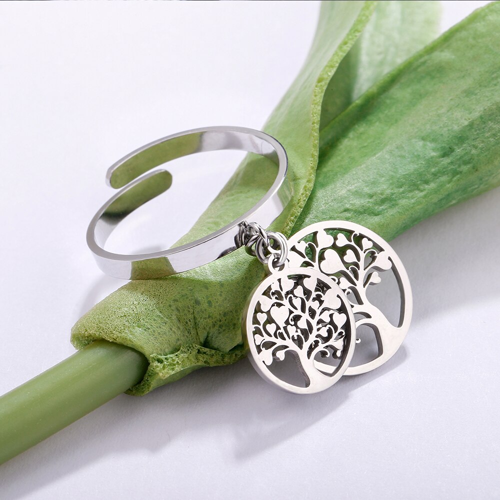 Tree of Life Stainless Steel Rings for Women Fashion Silvery Comfort Fit Rings - Vico Rena