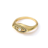 Indian Aesthetic Ring Women Stainless Steel Sun Face Punk Rings - Vico Rena