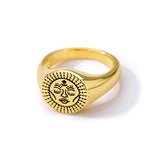Indian Aesthetic Ring Women Stainless Steel Sun Face Punk Rings - Vico Rena