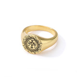 Indian Aesthetic Ring Women Stainless Steel Sun Face Punk Rings - Vico Rena