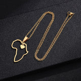 Shiny Jewellery Africa Map With a Heart Choker Gold Sliver Color Stainless Steel Necklace