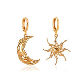 Asymmetric Sun Moon Dangle Earrings Fashion - Vico Rena