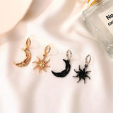 Asymmetric Sun Moon Dangle Earrings Fashion - Vico Rena