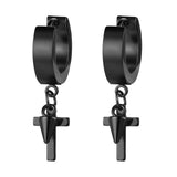 Shiny Jewellery Rock Punk Hiphop Cross Rivet Spike Pendant Hoop Alloy Earrings
