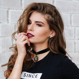 Shiny Jewellery Rock Punk Hiphop Cross Rivet Spike Pendant Hoop Alloy Earrings
