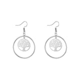 Shiny Jewellery Tree Of Life Earrings Hollow leaves Dangle Women Fashion Jewelry Gift Copper