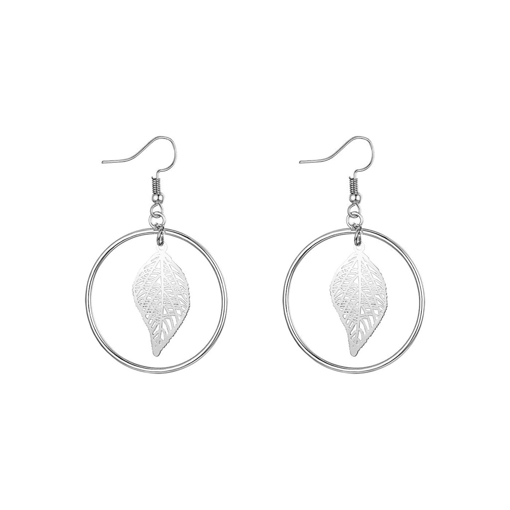 Shiny Jewellery Tree Of Life Earrings Hollow leaves Dangle Women Fashion Jewelry Gift Copper
