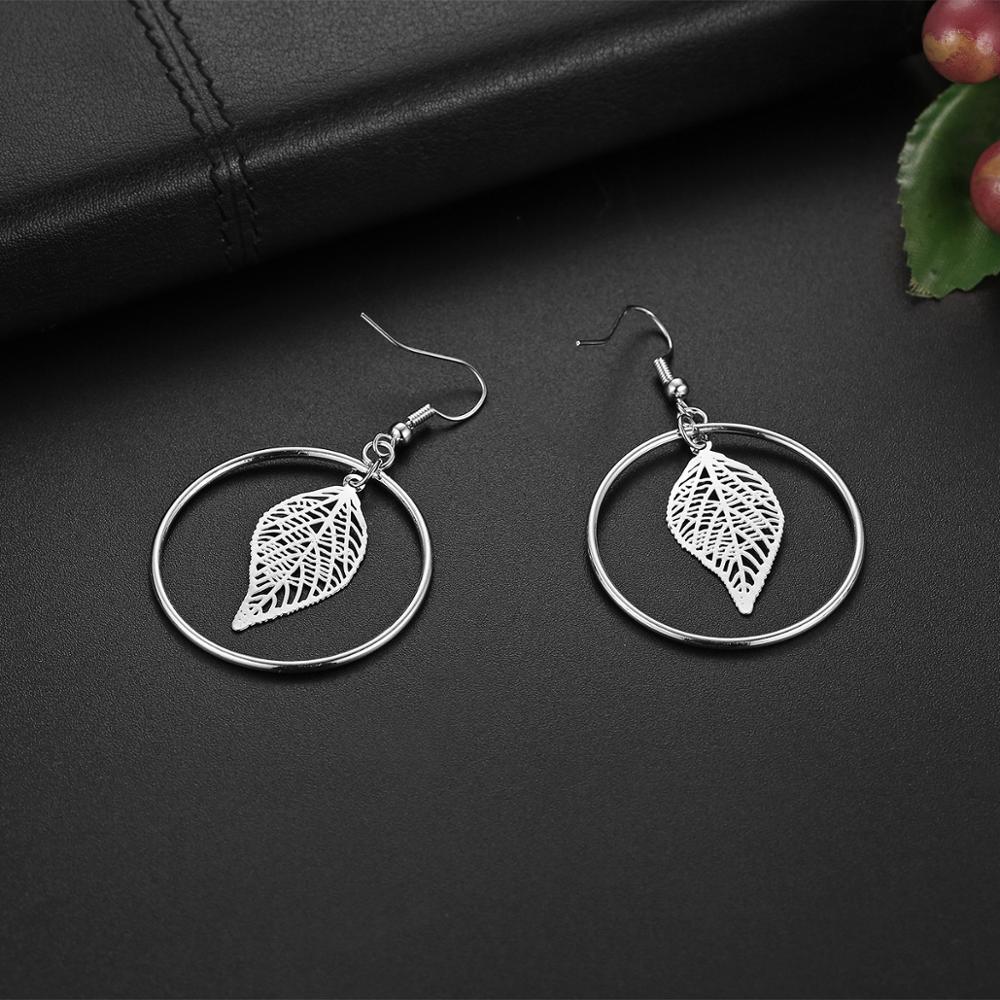 Shiny Jewellery Tree Of Life Earrings Hollow leaves Dangle Women Fashion Jewelry Gift Copper