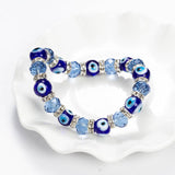 Shiny Jewellery Evil Eye Bracelet Blue Crystal Bracelet Glass Gemstone Amulet Eyes Beads