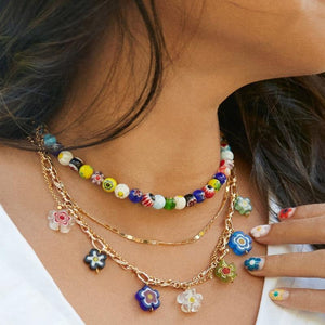 Beads Necklace For Women Stainless Steel Charm Choker Bohemian - Vico Rena