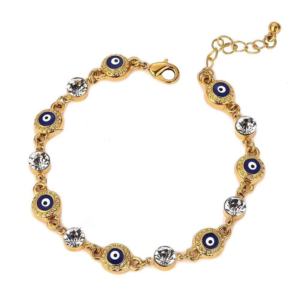 Blue Evil Eye Crystal Charm Muslim Bracelets for Women - Vico Rena